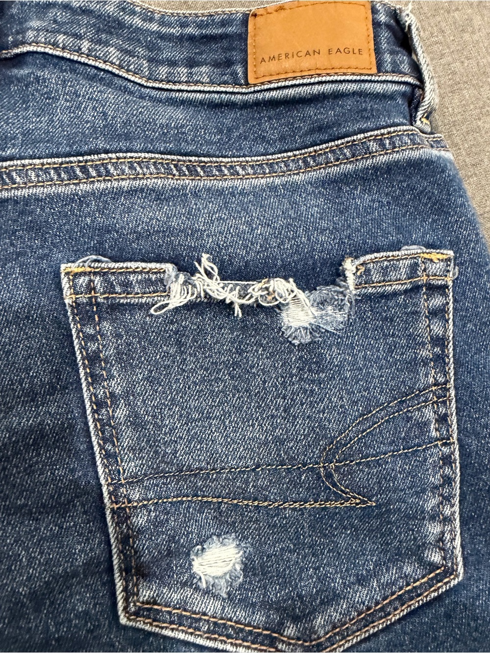 American Eagle Outfitters Distressed Medium Blue Boyfriend Jeans - Picture 6 of 9